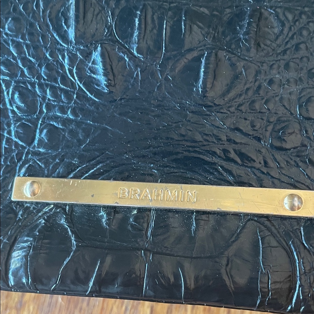 Brahmin Black Embossed Shoulder Bag - Picture 2 of 10